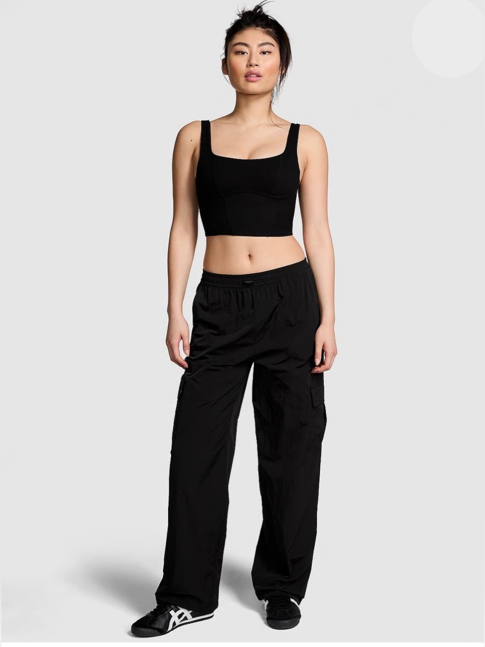 PINK Victoria’s Secret Parachute Cargo Black Pants NWOT Size XS